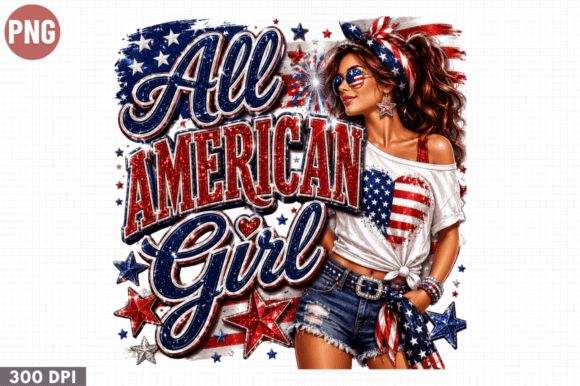 All American Girl USA Flag PNG: A Versatile Design for Creative Projects
