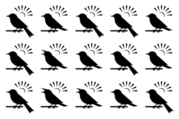 Bird Silhouette SVG Clipart Morning Sun – Bring Your Creative Ideas to Life