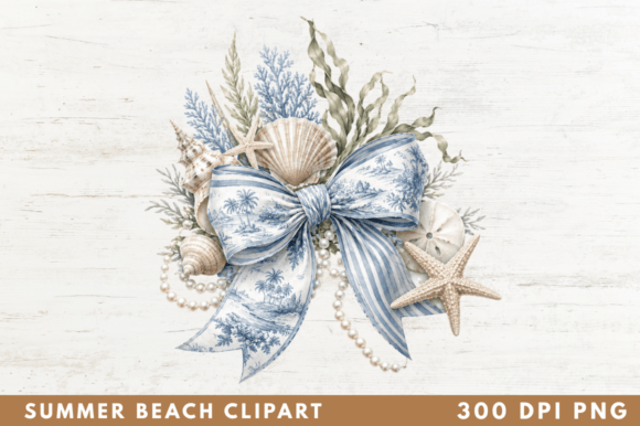 Blue Coastal Bow Clipart PNG: A Versatile Design for Creative Projects