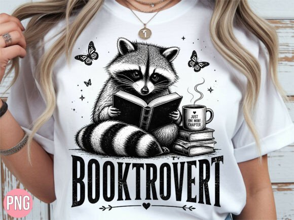 Booktrovert Raccoon Reading Coffee PNG – A Creative Digital Asset for Modern Designers