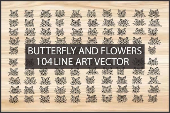 Butterfly and Flowers Line Art Vector: A Creative Resource for Designers and Crafters