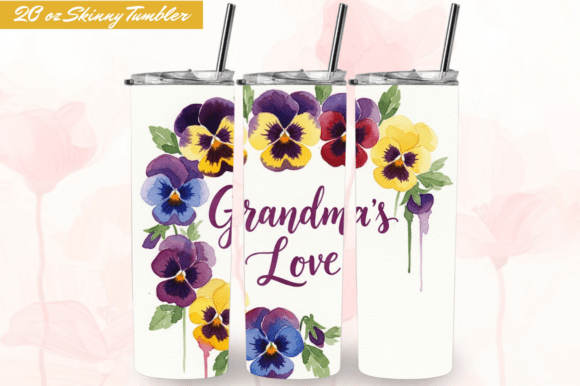 Elegant Floral Grandma 20oz Tumbler Wrap