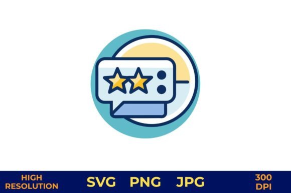 Feedback Icon with Stars and Speech: A Versatile Design Asset for Modern Creators