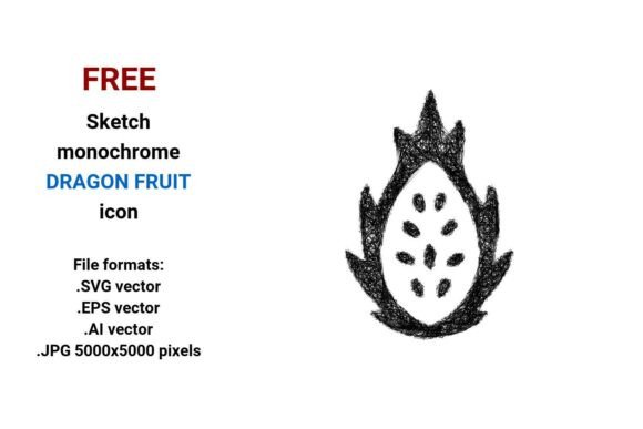 FREE Sketch Dragon Fruit Icon