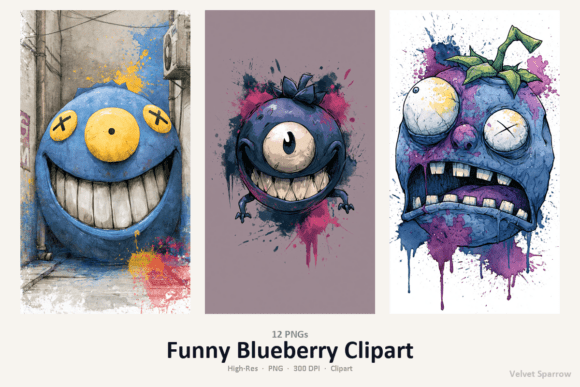 Funny Blueberry Clipart: A Creative Resource for Designers and Crafters