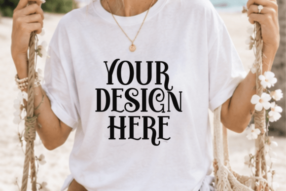 Gildan 5000 White T-Shirt Mockup: A Versatile Tool for Summer Apparel Design