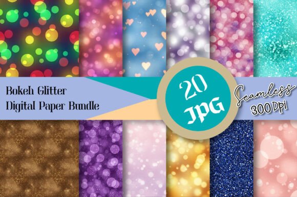 Immerse Yourself in the Magical Allure of the Bokeh Glitter Digital Paper Bundle