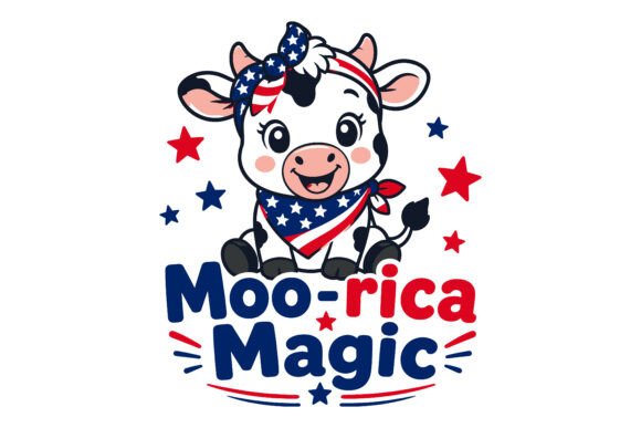 Moo-rica Magic Patriotic Cow 4th of July: A Creative Asset for Every Project