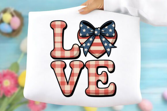 Patriotic LOVE PNG 4th of July Design