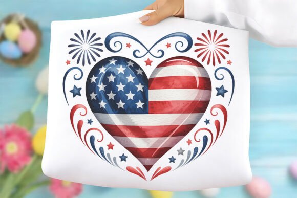 Patriotic USA Heart PNG