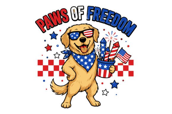 Paws of Freedom Patriotic Dog 4th July