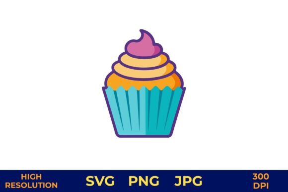Pink and Orange Cupcake Icon