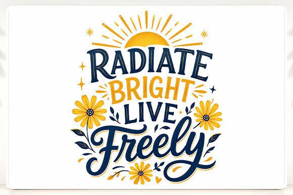 Radiate Bright Live Freely PNG