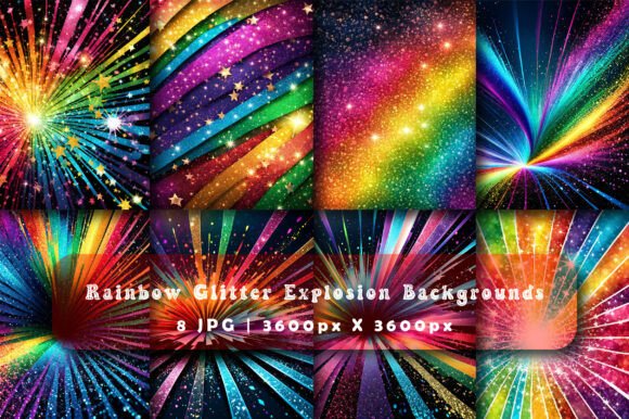 Rainbow Glitter Explosion Backgrounds