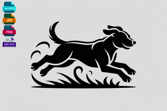 Running Dog Silhouette SVG - Dog Lover