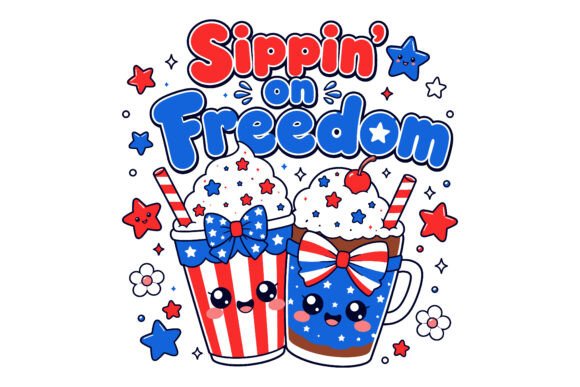 Sippin on Freedom Patriotic Drink: A Versatile Design Asset for Creative Projects
