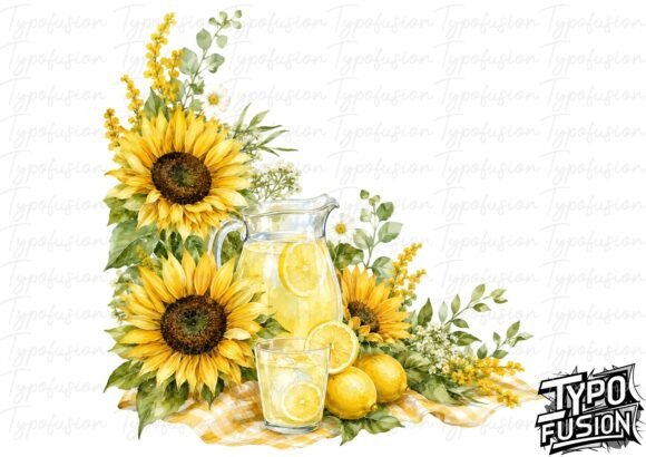 sunflower lemonade stand flower clipart