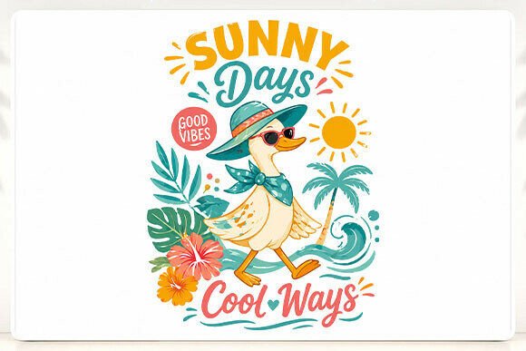 Sunny Days Cool Ways PNG: A Vibrant Design for Your Summer Creations