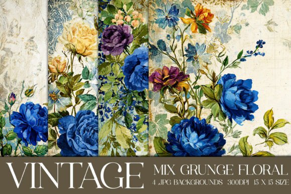 Vintage Grunge Floral Backgrounds: A Timeless Design Trend for Creatives