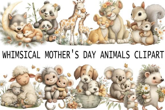 Whimsical Mother’s Day Animals Clipart: A Creative Resource for Designers and Entrepreneurs